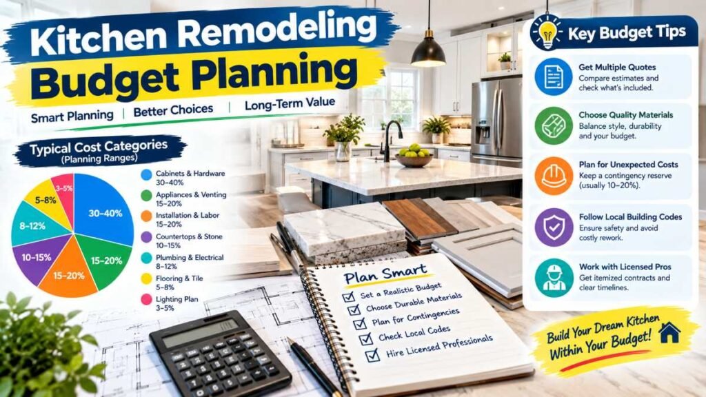 Budget planning sheet preventing financial kitchen remodeling mistakes