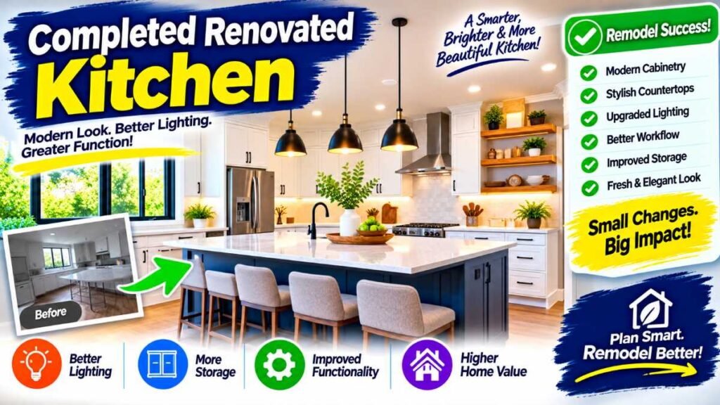 Beautifully renovated home kitchen planned without layout errors