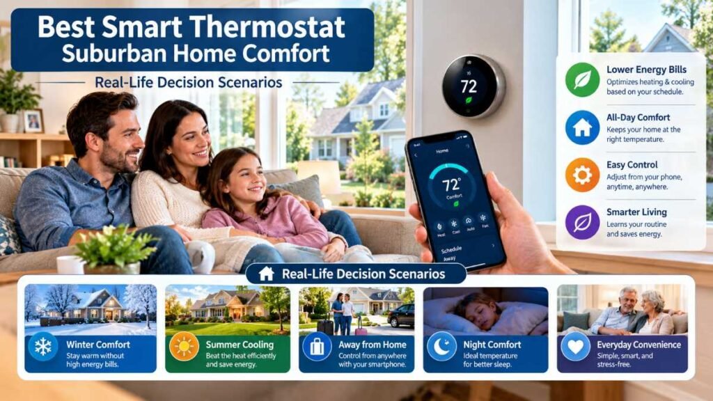 Two-story suburban U.S. home optimized with a best smart thermostat for multi-zone temperature balance.
