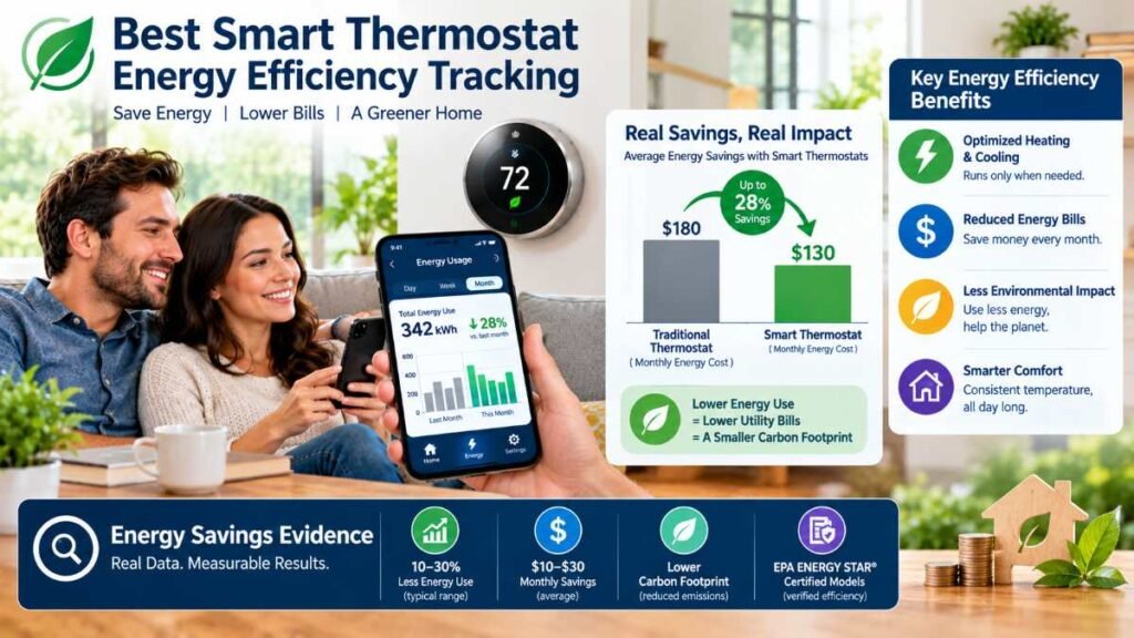 Digital energy consumption graph displayed on a smartphone paired with a best smart thermostat