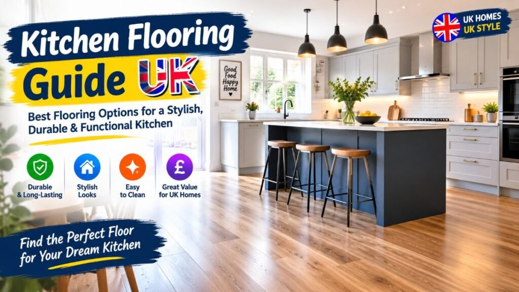 Modern kitchen interior showcasing durable kitchen flooring materials