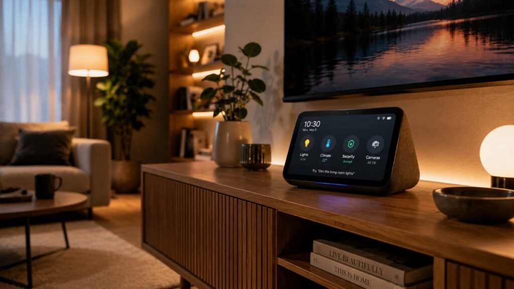 Smart speaker hub managing best smart home devices in the house