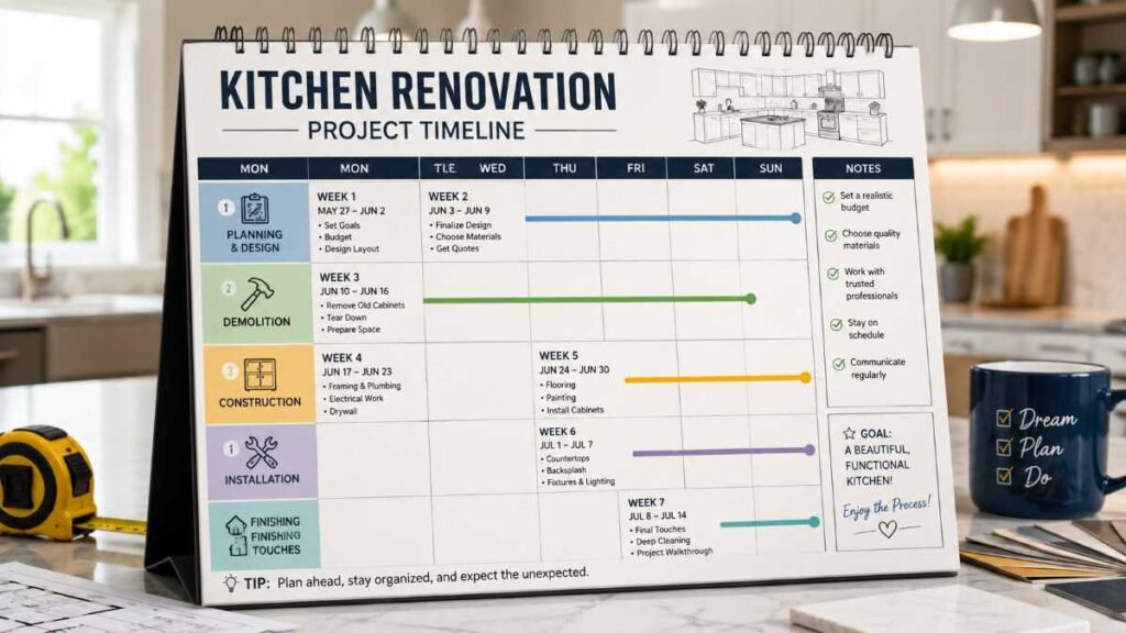Realistic timeline for a UK kitchen renovation project