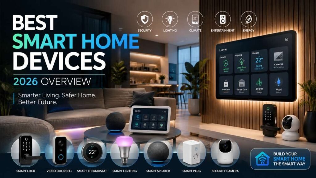 Modern living room featuring best smart home devices setup