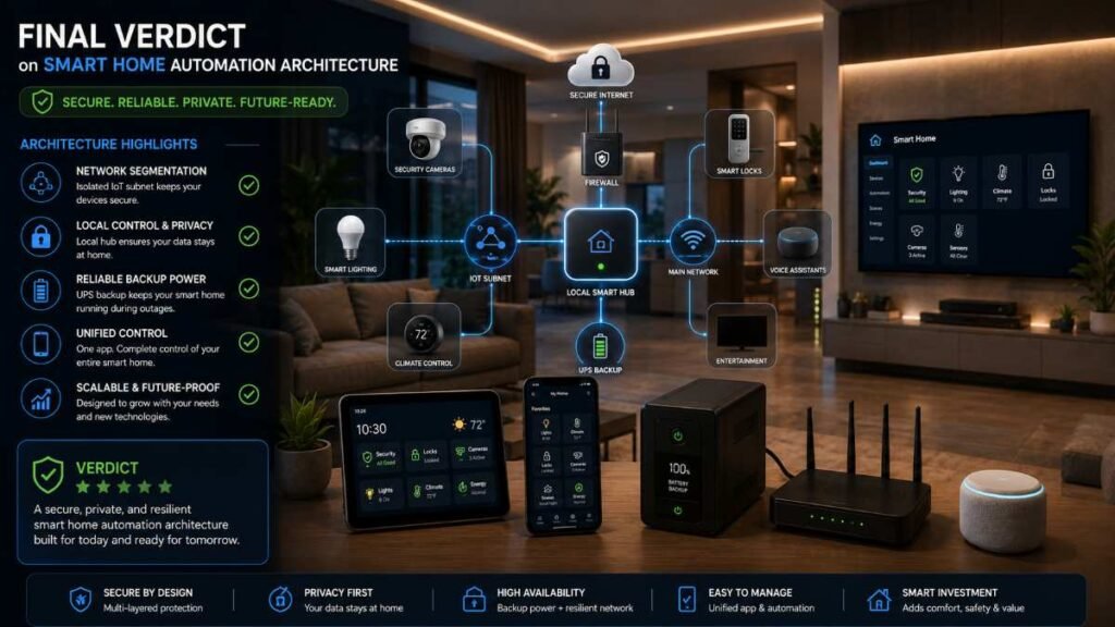 Complete smart home automation system installed in a modern American living space