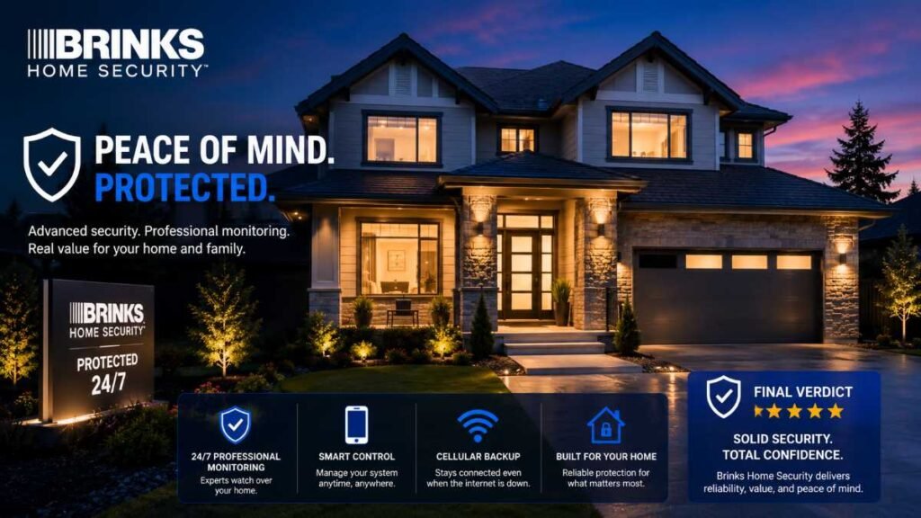 User browsing online FAQs and answers regarding brinks home security equipment Illuminated modern home exterior showcasing reliable brinks home security protection
