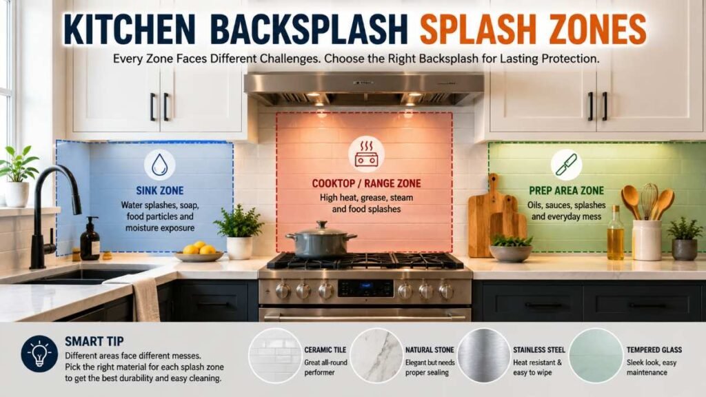 Kitchen Backsplash Splash Ideas Zones