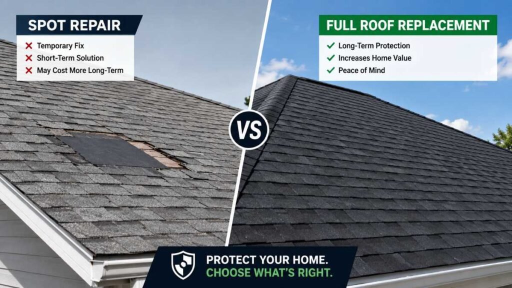 Repair vs replacement roof repair guide decision