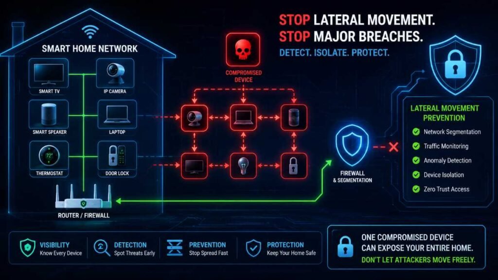 Preventing lateral movement threats through smart home cybersecurity