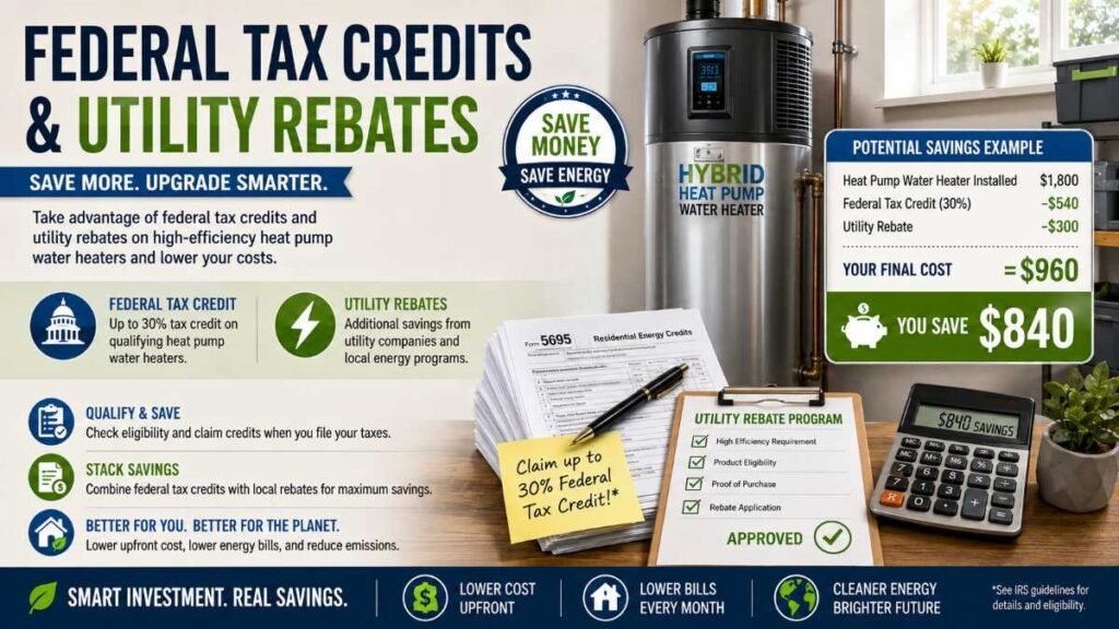 Checking incentives for a heat pump water heater in the USA.