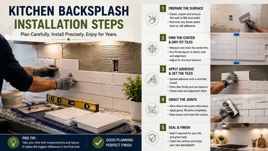 Kitchen Backsplash Ideas Installation Steps