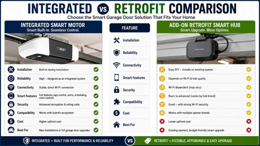 smart garage door opener comparison chart