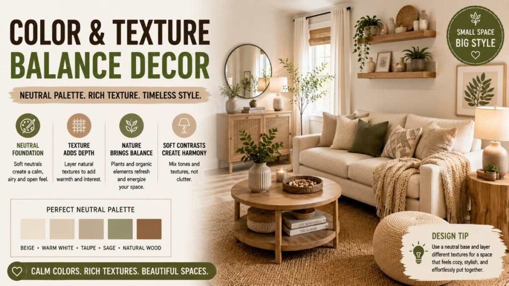 Soft neutral tones for small area decorating ideas
