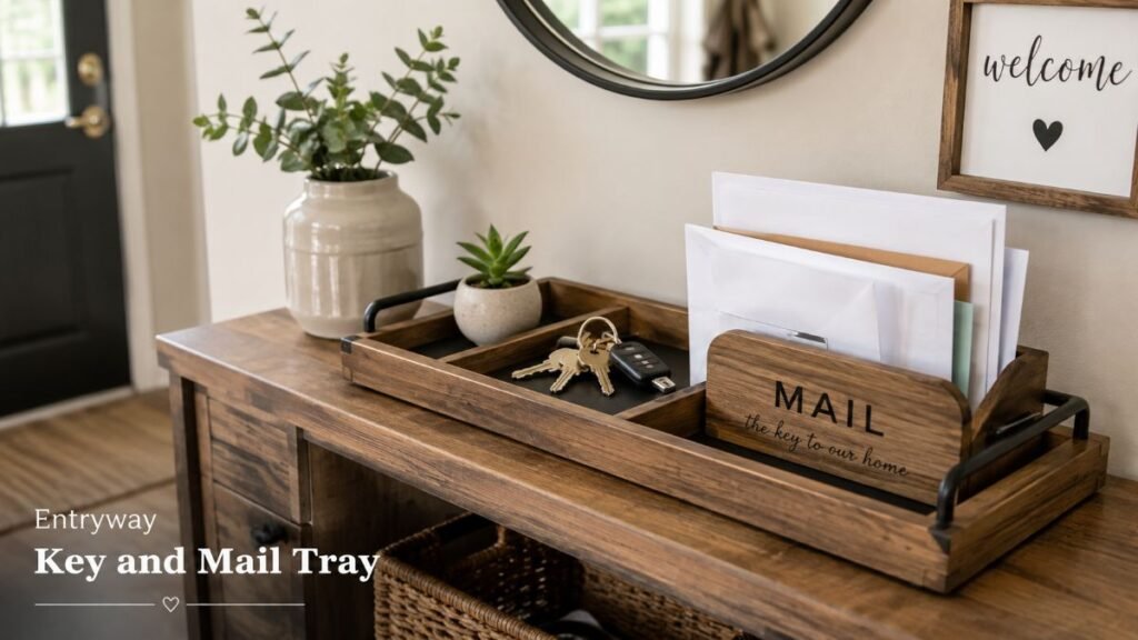 Entryway organization ideas for keys and mail