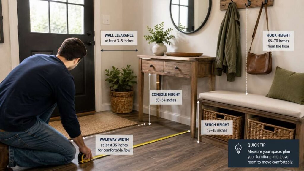 How to measure entryway space for furniture