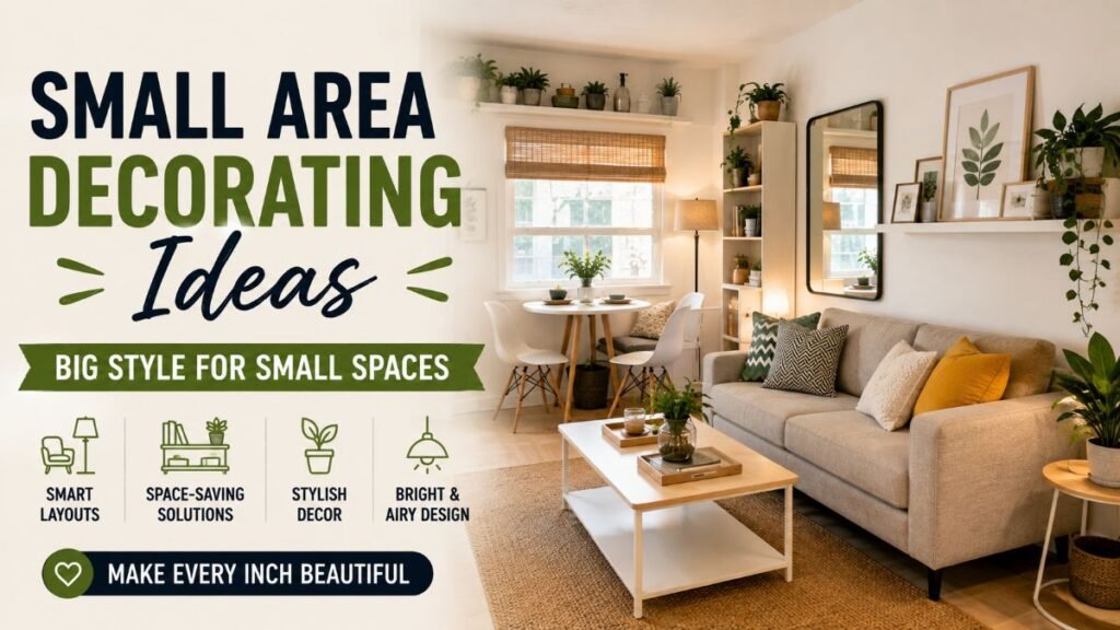 Functional small area decorating ideas in a bright living room