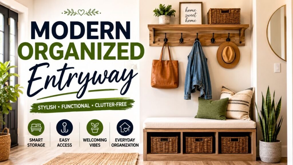 Entryway organization ideas for shoes and bags