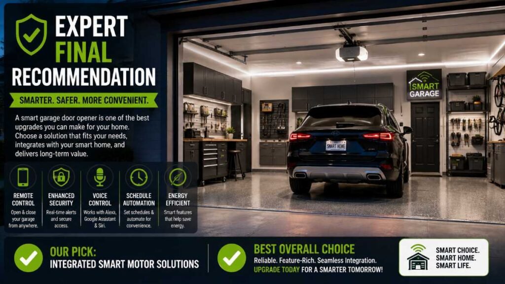 expert final recommendation for smart garage door opener