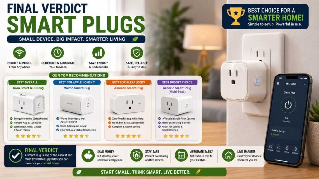 A satisfied homeowner managing home lighting through a reliable smart plug.