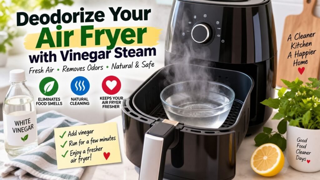 Ceramic bowl with lemon water steam setup for deodorizing air fryer