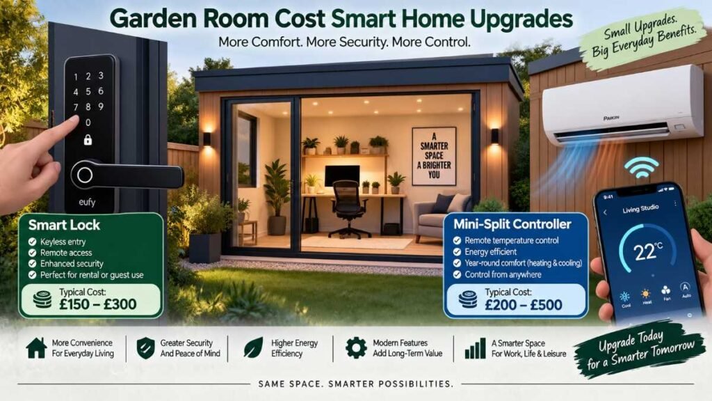 Smart home keyless lock and HVAC upgrades for garden room cost efficiency