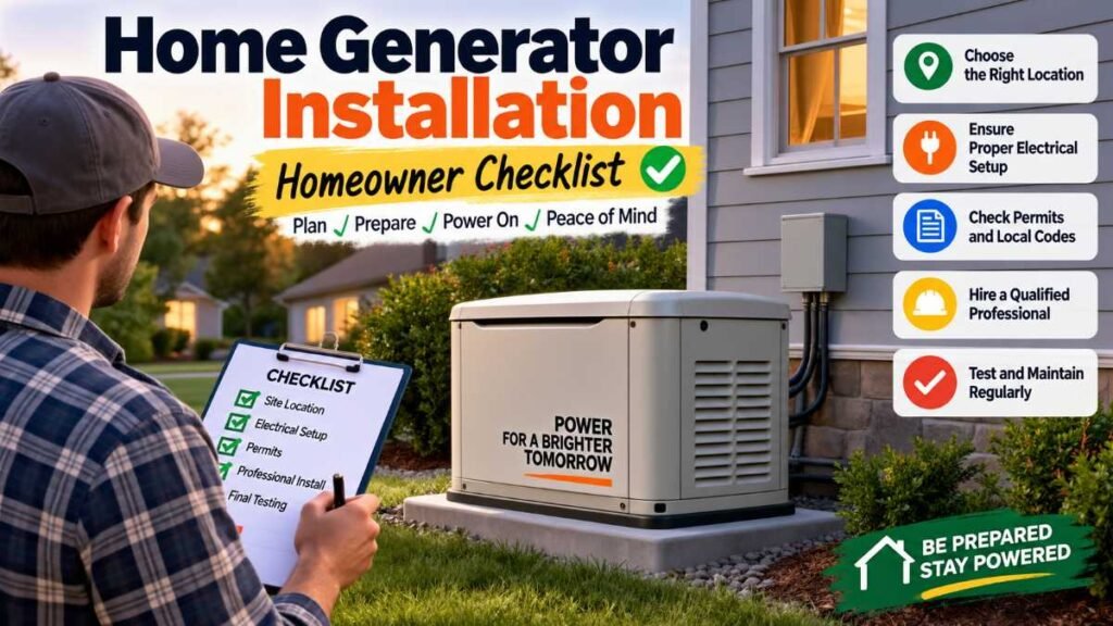 Homeowner reviewing power priorities before starting Home Generator Installation