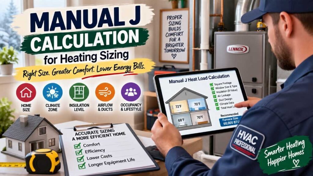 HVAC technician calculating Manual J load to determine furnace replacement cost