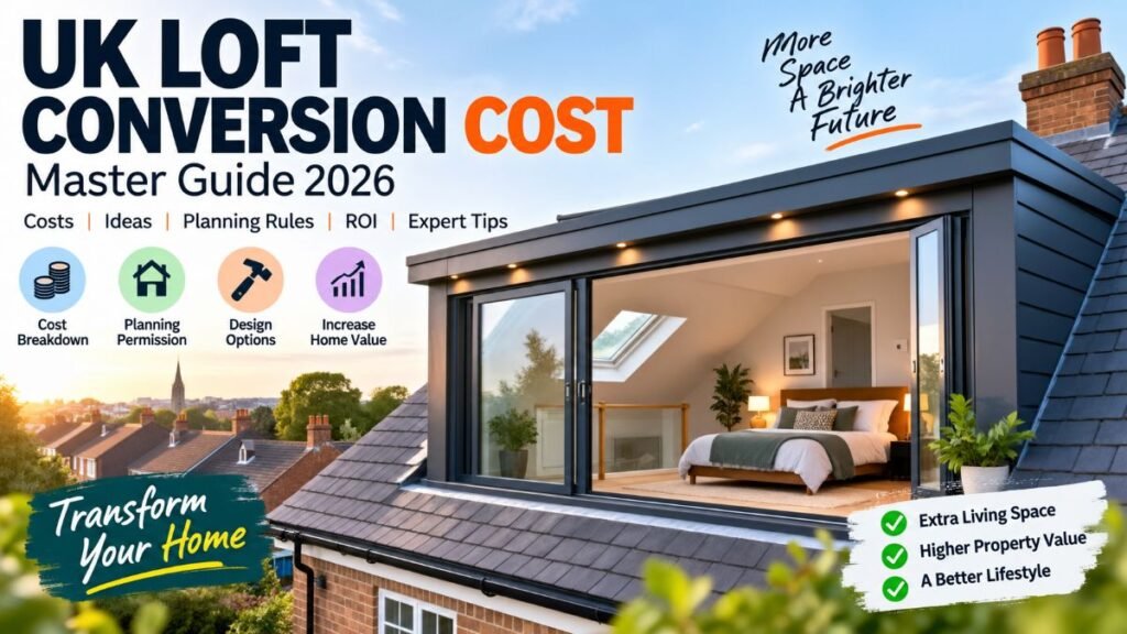 Comprehensive UK loft conversion cost guide showing modern dormer extension