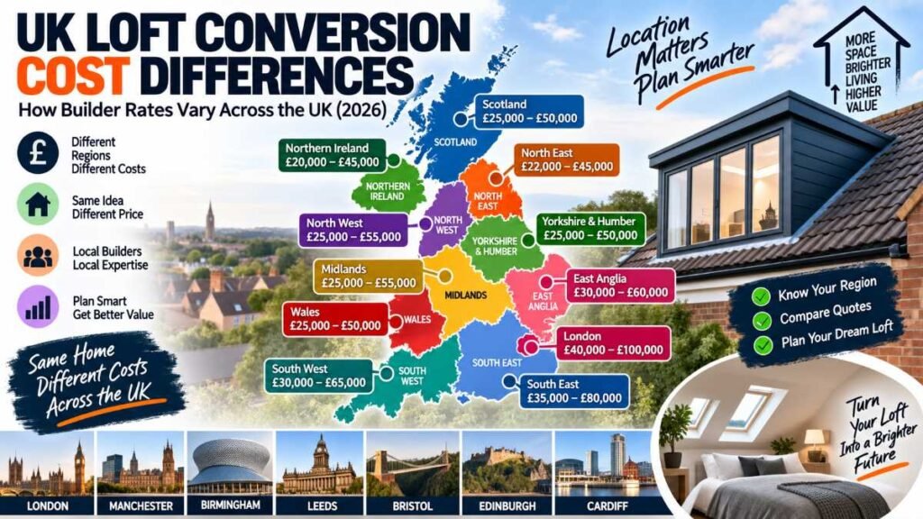 Geographic variance in loft conversion cost across UK regions