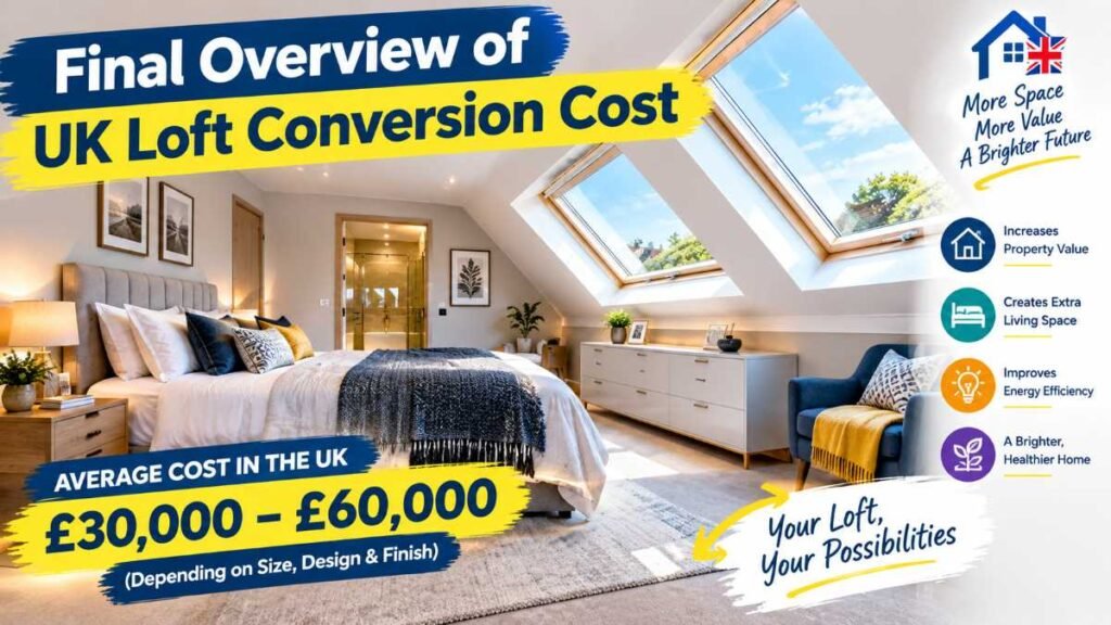 Fully completed attic bedroom adding equity and balancing loft conversion cost
