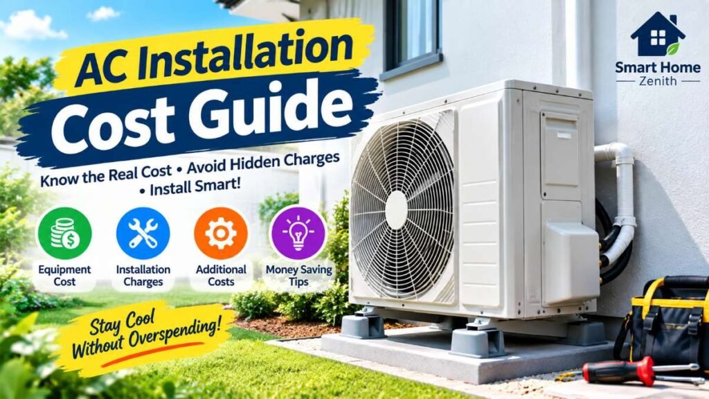 Professional technician measuring outdoor unit for ac installation cost estimation