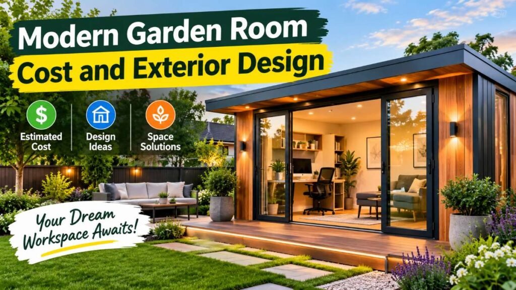 Modern detached garden room cost breakdown and backyard office build