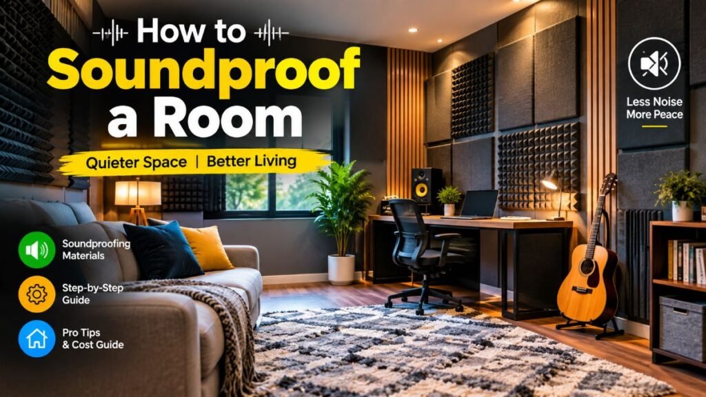 Modern quiet bedroom with acoustic panels and double-glazed window for soundproofing
