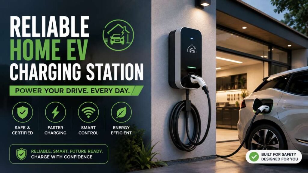 Completed and inspected residential EV charging station setup