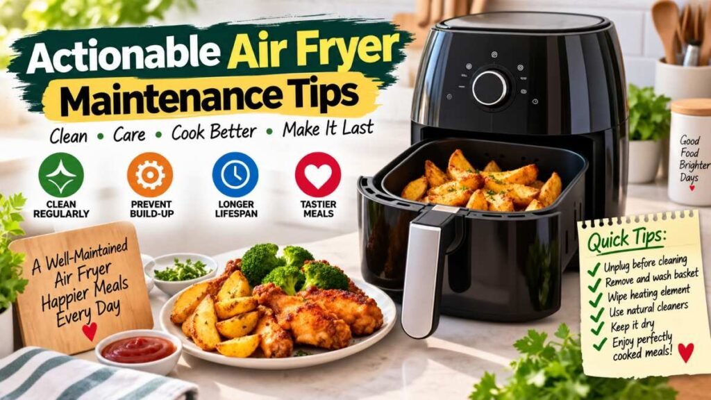 Clean air fryer ready for cooking after completing how to clean an air fryer steps