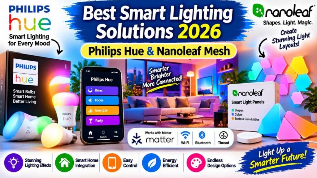 Color-changing smart lighting bulbs powered by Zigbee and Matter.