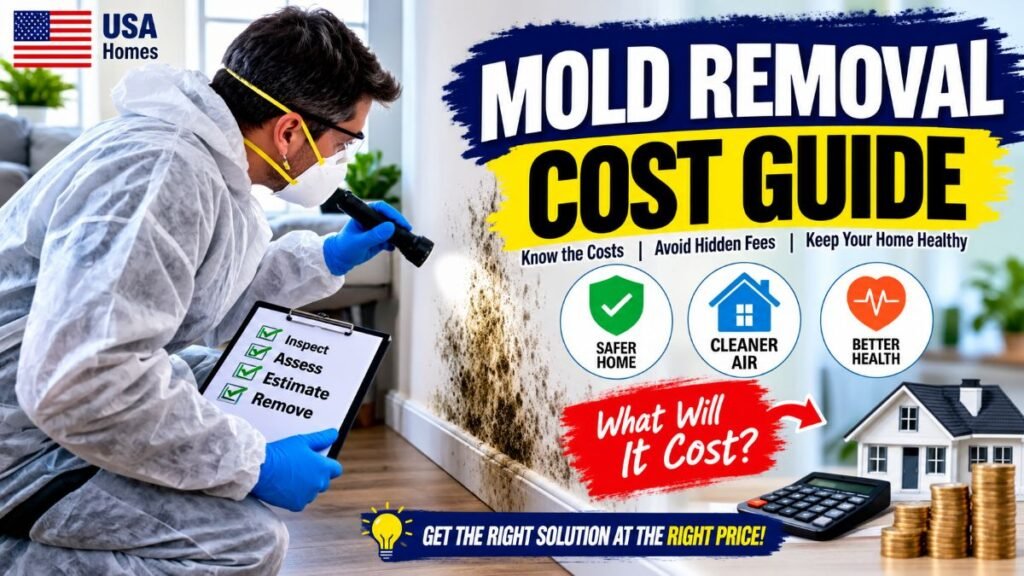 Professional inspecting mold damage affecting total Mold Removal Cost